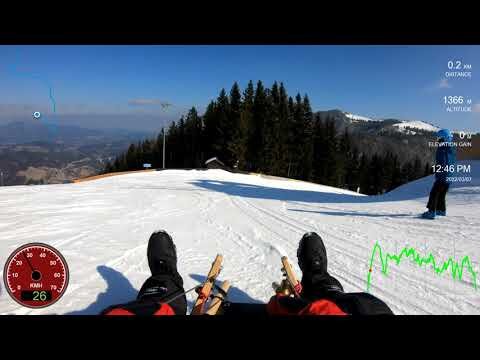 Rodelbahn iluminada do Zauberberg Semmering